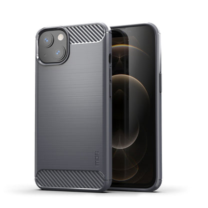 MOFI Gentleness Series Brushed Texture Carbon Fiber Soft TPU Case, For iPhone 14, For iPhone 14 Pro, For iPhone 14 Plus, For iPhone 14 Pro Max