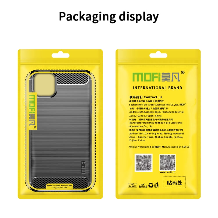 MOFI Gentleness Series Brushed Texture Carbon Fiber Soft TPU Case, For iPhone 14, For iPhone 14 Pro, For iPhone 14 Plus, For iPhone 14 Pro Max