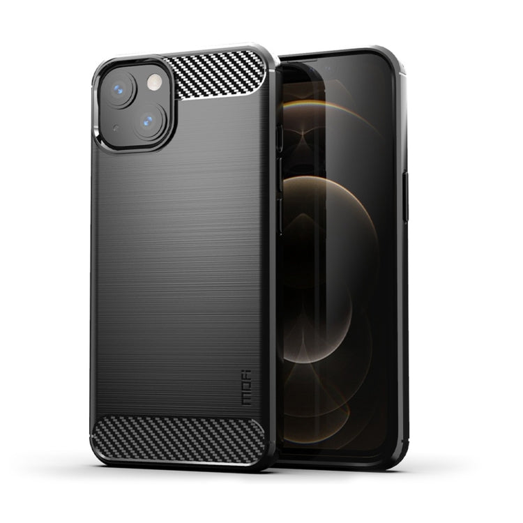 MOFI Gentleness Series Brushed Texture Carbon Fiber Soft TPU Case, For iPhone 14, For iPhone 14 Pro, For iPhone 14 Plus, For iPhone 14 Pro Max