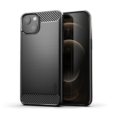 MOFI Gentleness Series Brushed Texture Carbon Fiber Soft TPU Case, For iPhone 14, For iPhone 14 Pro, For iPhone 14 Plus, For iPhone 14 Pro Max