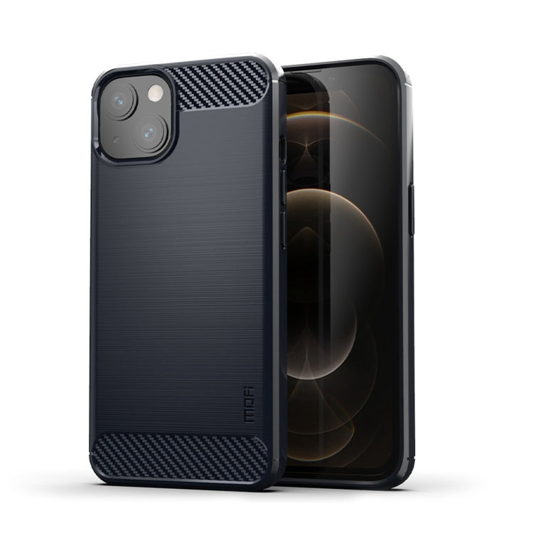 MOFI Gentleness Series Brushed Texture Carbon Fiber Soft TPU Case, For iPhone 14, For iPhone 14 Pro, For iPhone 14 Plus, For iPhone 14 Pro Max
