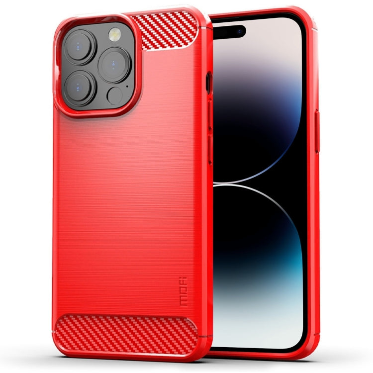 MOFI Gentleness Series Brushed Texture Carbon Fiber Soft TPU Case, For iPhone 14, For iPhone 14 Pro, For iPhone 14 Plus, For iPhone 14 Pro Max
