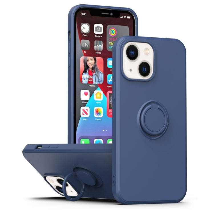 Ring Kickstand Silicone Phone Case, For iPhone 14 Plus