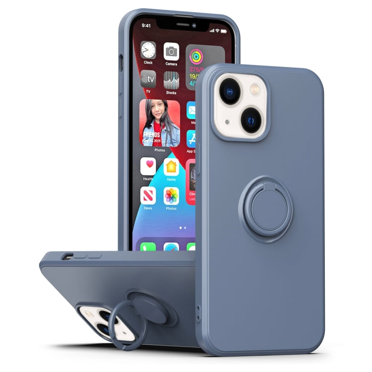 Ring Kickstand Silicone Phone Case, For iPhone 14 Plus