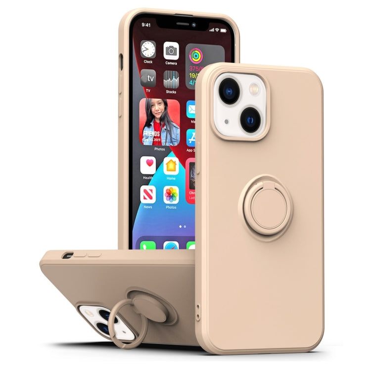 Ring Kickstand Silicone Phone Case, For iPhone 14 Plus