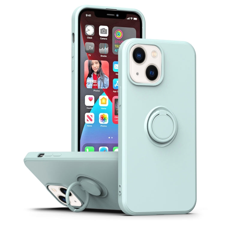 Ring Kickstand Silicone Phone Case, For iPhone 14 Plus