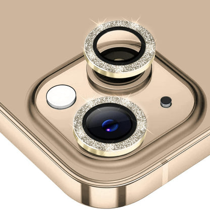 ENKAY Glitter Rear Lens Aluminium Alloy Tempered Glass Film For iPhone 14 / 14 Max, For iPhone 14 / 14 Plus