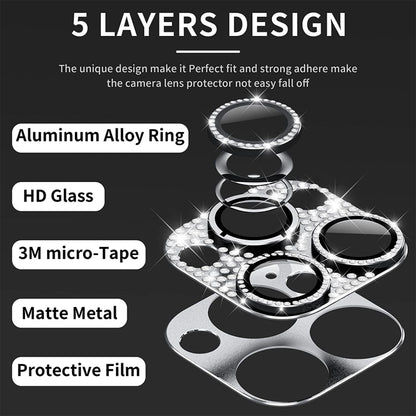 For iPhone 14 Pro / 14 Pro Max ENKAY Hat-Prince Blink Diamond Camera Lens Aluminium Alloy Tempered Glass Film, For iPhone 14 Pro / 14 Pro Max