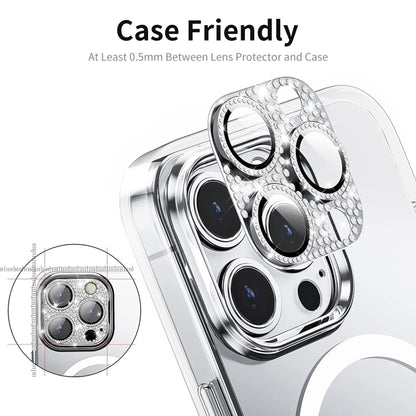 For iPhone 14 Pro / 14 Pro Max ENKAY Hat-Prince Blink Diamond Camera Lens Aluminium Alloy Tempered Glass Film, For iPhone 14 Pro / 14 Pro Max
