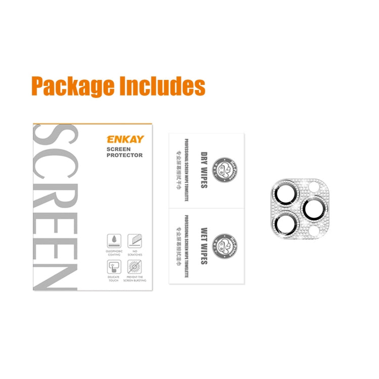 For iPhone 14 Pro / 14 Pro Max ENKAY Hat-Prince Blink Diamond Camera Lens Aluminium Alloy Tempered Glass Film, For iPhone 14 Pro / 14 Pro Max