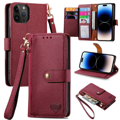 Love Zipper Lanyard Leather Phone Case, For iPhone 15, For iPhone 14 Plus, For iPhone 14, For iPhone 14 Pro, For iPhone 14 Pro Max, For iPhone 13 Pro Max, For iPhone 13 Pro, For iPhone 13