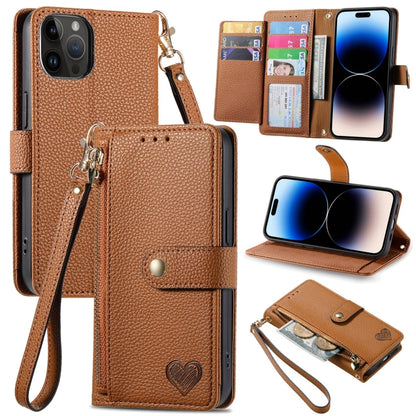 Love Zipper Lanyard Leather Phone Case, For iPhone 15, For iPhone 14 Plus, For iPhone 14, For iPhone 14 Pro, For iPhone 14 Pro Max, For iPhone 13 Pro Max, For iPhone 13 Pro, For iPhone 13