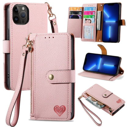 Love Zipper Lanyard Leather Phone Case, For iPhone 15, For iPhone 14 Plus, For iPhone 14, For iPhone 14 Pro, For iPhone 14 Pro Max, For iPhone 13 Pro Max, For iPhone 13 Pro, For iPhone 13