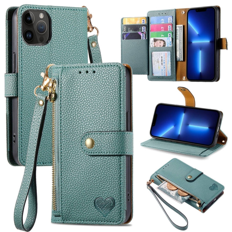 Love Zipper Lanyard Leather Phone Case, For iPhone 15, For iPhone 14 Plus, For iPhone 14, For iPhone 14 Pro, For iPhone 14 Pro Max, For iPhone 13 Pro Max, For iPhone 13 Pro, For iPhone 13