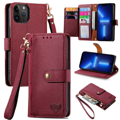 Love Zipper Lanyard Leather Phone Case, For iPhone 15, For iPhone 14 Plus, For iPhone 14, For iPhone 14 Pro, For iPhone 14 Pro Max, For iPhone 13 Pro Max, For iPhone 13 Pro, For iPhone 13