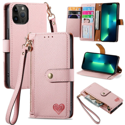 Love Zipper Lanyard Leather Phone Case, For iPhone 15, For iPhone 14 Plus, For iPhone 14, For iPhone 14 Pro, For iPhone 14 Pro Max, For iPhone 13 Pro Max, For iPhone 13 Pro, For iPhone 13