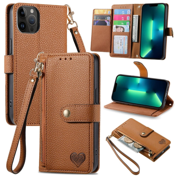 Love Zipper Lanyard Leather Phone Case, For iPhone 15, For iPhone 14 Plus, For iPhone 14, For iPhone 14 Pro, For iPhone 14 Pro Max, For iPhone 13 Pro Max, For iPhone 13 Pro, For iPhone 13