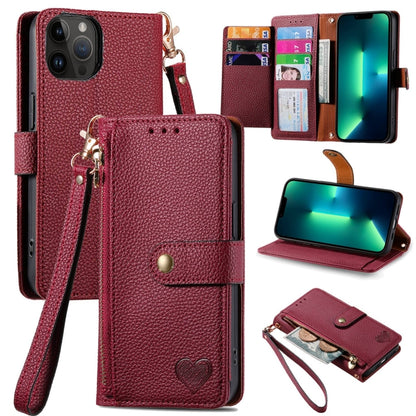 Love Zipper Lanyard Leather Phone Case, For iPhone 15, For iPhone 14 Plus, For iPhone 14, For iPhone 14 Pro, For iPhone 14 Pro Max, For iPhone 13 Pro Max, For iPhone 13 Pro, For iPhone 13