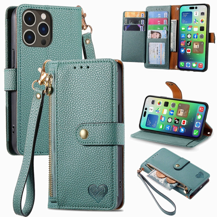 Love Zipper Lanyard Leather Phone Case, For iPhone 16e, For iPhone 16 Pro Max, For iPhone 16 Pro, For iPhone 16 Plus, For iPhone 16, For iPhone 15 Pro Max, For iPhone 15 Pro, For iPhone 15 Plus