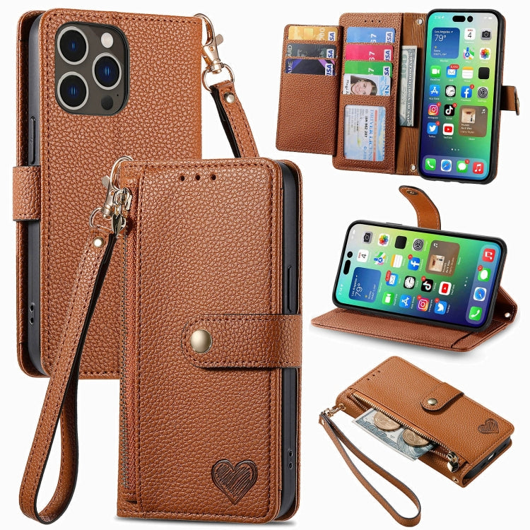 Love Zipper Lanyard Leather Phone Case, For iPhone 16e, For iPhone 16 Pro Max, For iPhone 16 Pro, For iPhone 16 Plus, For iPhone 16, For iPhone 15 Pro Max, For iPhone 15 Pro, For iPhone 15 Plus