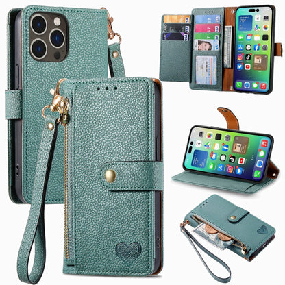 Love Zipper Lanyard Leather Phone Case, For iPhone 16e, For iPhone 16 Pro Max, For iPhone 16 Pro, For iPhone 16 Plus, For iPhone 16, For iPhone 15 Pro Max, For iPhone 15 Pro, For iPhone 15 Plus