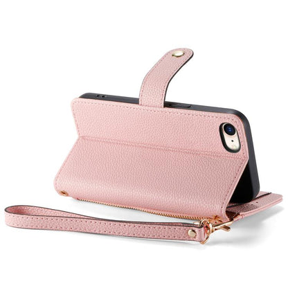 Love Zipper Lanyard Leather Phone Case, For iPhone 16e, For iPhone 16 Pro Max, For iPhone 16 Pro, For iPhone 16 Plus, For iPhone 16, For iPhone 15 Pro Max, For iPhone 15 Pro, For iPhone 15 Plus