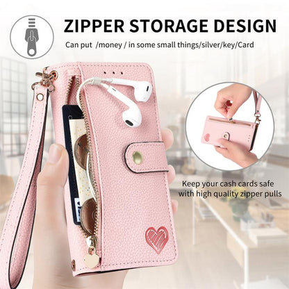 Love Zipper Lanyard Leather Phone Case, For iPhone 16e, For iPhone 16 Pro Max, For iPhone 16 Pro, For iPhone 16 Plus, For iPhone 16, For iPhone 15 Pro Max, For iPhone 15 Pro, For iPhone 15 Plus