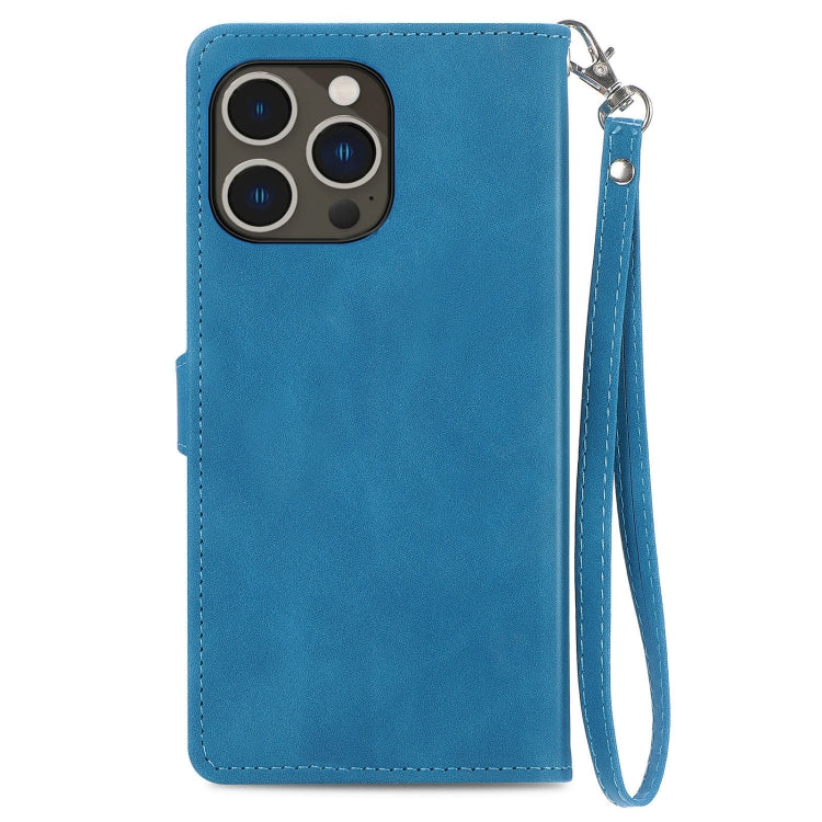Embossed Flower Zipper Leather Phone Case