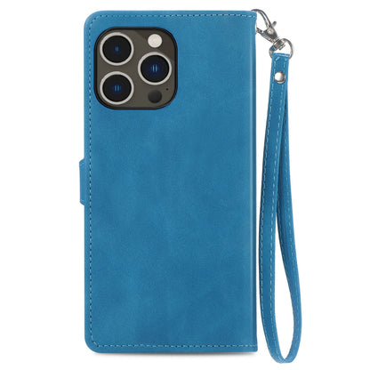 Embossed Flower Zipper Leather Phone Case