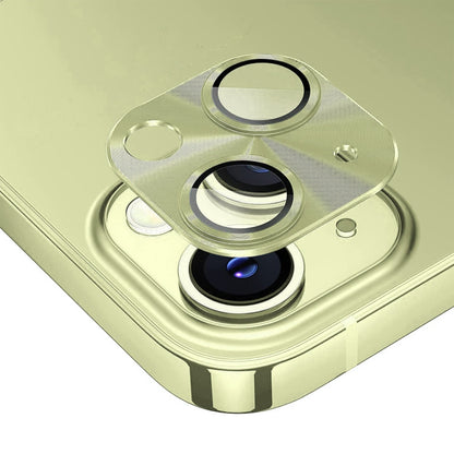 ENKAY Aluminium Alloy Tempered Glass Lens Cover Film, For iPhone 15 / 15 Plus