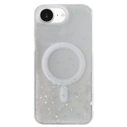 Glitter MagSafe Hybrid Clear TPU Phone Case, For iPhone 16e, For iPhone 16 Pro Max, For iPhone 16 Pro, For iPhone 16 Plus, For iPhone 16, For iPhone 15 Pro Max, For iPhone 15 Pro, For iPhone 15 Plus, For iPhone 15