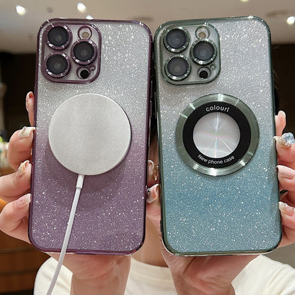Gradient Glitter Electroplating MagSafe TPU Phone Case, For iPhone 15 Plus, For iPhone 15, For iPhone 14 Plus, For iPhone 14, For iPhone 14 Pro, For iPhone 14 Pro Max
