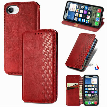 Cubic Grid Pressed Magnetic Leather Phone Case, For iPhone 16e, For iPhone 16 Pro Max, For iPhone 16 Pro