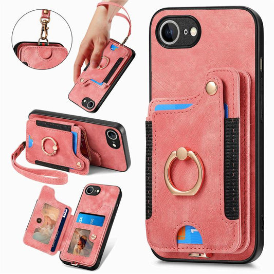 Retro Skin-feel Ring Multi-card Wallet Phone Case, For iPhone 16e, For iPhone 16 Pro Max, For iPhone 16 Pro, For iPhone 16 Plus, For iPhone 16, For iPhone 15 Pro Max, For iPhone 15 Pro, For iPhone 15 Plus