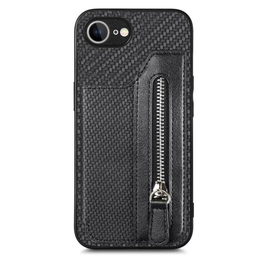 Carbon Fiber Horizontal Flip Zipper Wallet Phone Case, For iPhone 16e, For iPhone 16 Pro Max, For iPhone 16 Pro, For iPhone 16 Plus, For iPhone 16, For iPhone 15 Pro Max, For iPhone 15 Pro, For iPhone 15 Plus, For iPhone 15