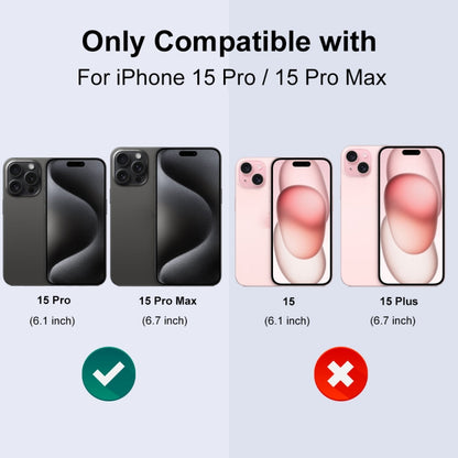 NORTHJO Camera Lens Protector Tempered Glass Bling Glitter Metal Ring Film, For iPhone 15 Pro / 15 Pro Max