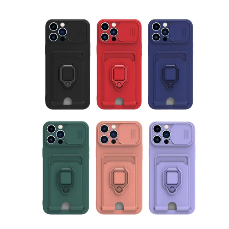 Sliding Camshield Magnetic Card Holder Silicone Phone Case with Lanyard, For iPhone 15, For iPhone 14 Plus, For iPhone 14, For iPhone 14 Pro, For iPhone 14 Pro Max, For iPhone 13 Pro Max, For iPhone 13 Pro, For iPhone 13
