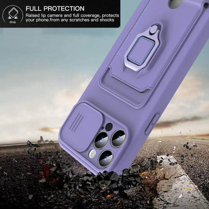 Sliding Camshield Magnetic Card Holder Silicone Phone Case with Lanyard, For iPhone 15, For iPhone 14 Plus, For iPhone 14, For iPhone 14 Pro, For iPhone 14 Pro Max, For iPhone 13 Pro Max, For iPhone 13 Pro, For iPhone 13