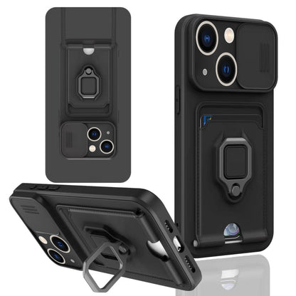 Sliding Camshield Magnetic Card Holder Silicone Phone Case, For iPhone 15, For iPhone 14 Plus, For iPhone 14, For iPhone 14 Pro, For iPhone 14 Pro Max, For iPhone 13 Pro Max, For iPhone 13 Pro, For iPhone 13