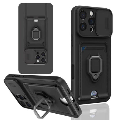 Sliding Camshield Magnetic Card Holder Silicone Phone Case, For iPhone 16e, For iPhone 16 Pro Max, For iPhone 16 Pro, For iPhone 16 Plus, For iPhone 16, For iPhone 15 Pro Max, For iPhone 15 Pro, For iPhone 15 Plus