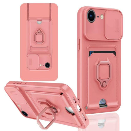 Sliding Camshield Magnetic Card Holder Silicone Phone Case, For iPhone 16e, For iPhone 16 Pro Max, For iPhone 16 Pro, For iPhone 16 Plus, For iPhone 16, For iPhone 15 Pro Max, For iPhone 15 Pro, For iPhone 15 Plus