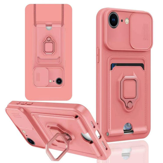 Sliding Camshield Magnetic Card Holder Silicone Phone Case, For iPhone 16e, For iPhone 16 Pro Max, For iPhone 16 Pro, For iPhone 16 Plus, For iPhone 16, For iPhone 15 Pro Max, For iPhone 15 Pro, For iPhone 15 Plus
