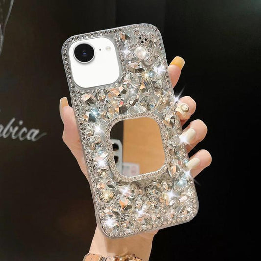 Mirror Handmade Bling Rhinestone PC Phone Case, For iPhone 16e, For iPhone 16 Pro Max, For iPhone 16 Pro, For iPhone 16 Plus, For iPhone 16, For iPhone 15 Pro Max, For iPhone 15 Pro, For iPhone 15 Plus, For iPhone 15, For iPhone 14 Plus, For iPhone 14�...