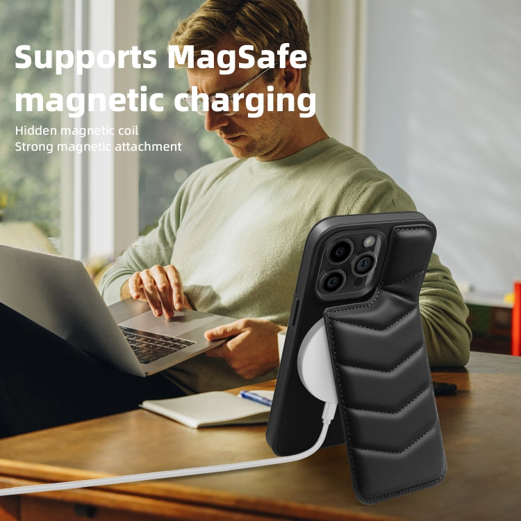 Down Jacket Card Bag Holder MagSafe Phone Case, For iPhone 15 Pro Max, For iPhone 15 Pro, For iPhone 15 Plus, For iPhone 15, For iPhone 14 Plus, For iPhone 14