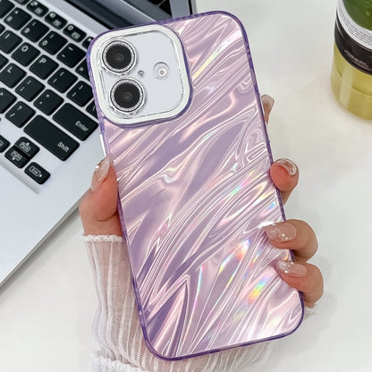 Plating Glitter Texture TPU Phone Case with Lens Film, For iPhone 15, For iPhone 14