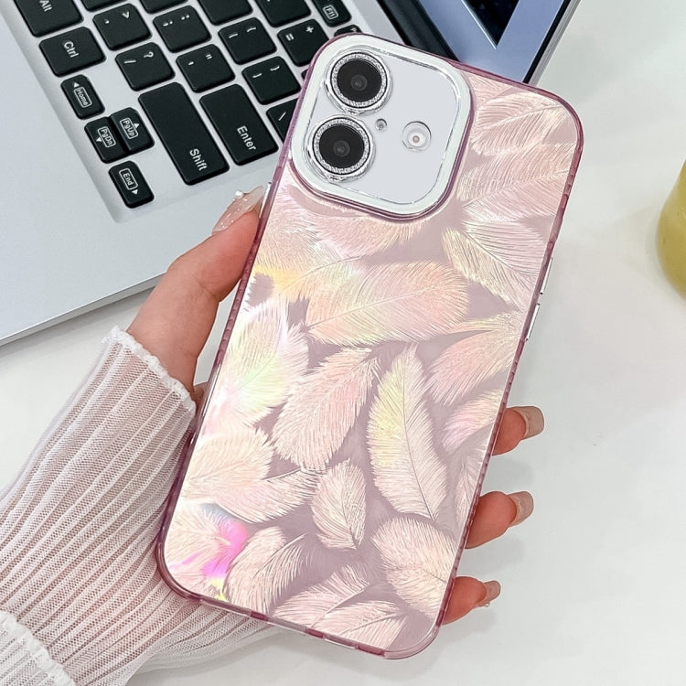 Plating Glitter Texture TPU Phone Case with Lens Film, For iPhone 16 Plus, For iPhone 16