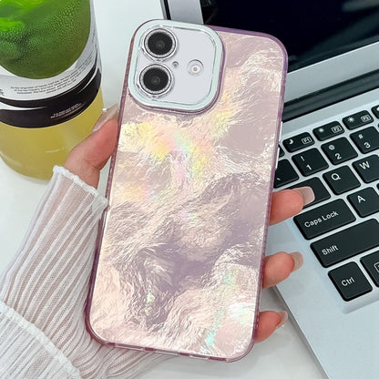 Plating Glitter Texture TPU Phone Case with Lens Film, For iPhone 16 Plus, For iPhone 16