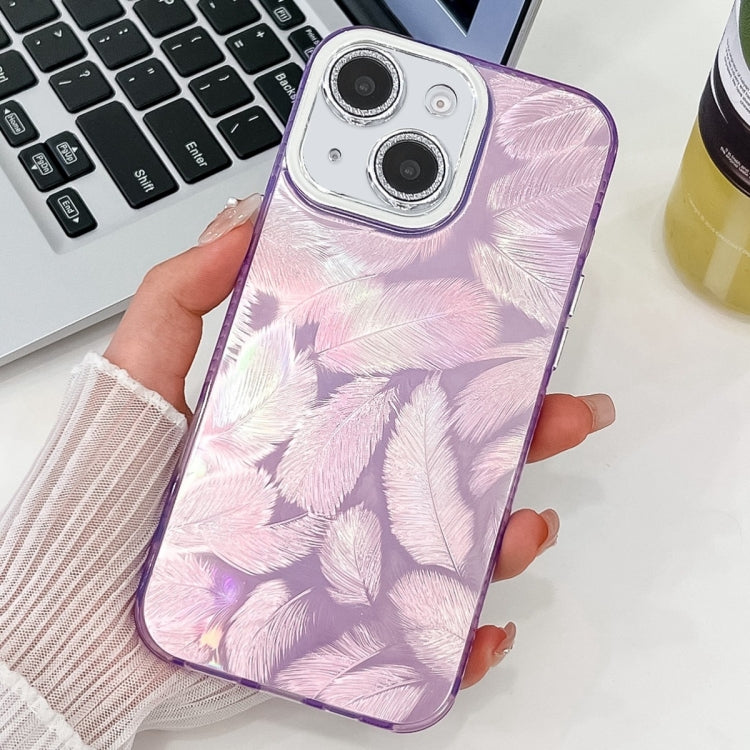 Plating Glitter Texture TPU Phone Case with Lens Film, For iPhone 15, For iPhone 14