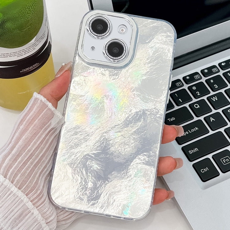 Plating Glitter Texture TPU Phone Case with Lens Film, For iPhone 15, For iPhone 14