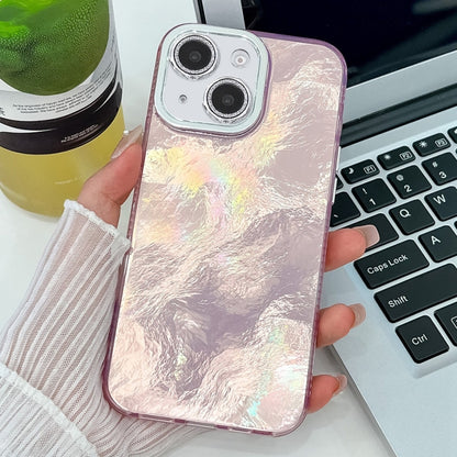Plating Glitter Texture TPU Phone Case with Lens Film, For iPhone 15, For iPhone 14